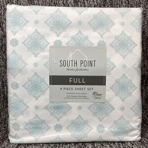 South Point Home Fashions Full Sheet Set 4 Pc Microfiber Bombay Medallion Aqua